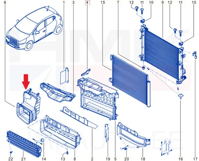Jahutusradiaatori tuulesuunaja OEM Renault Clio IV - REN  215580321R - OE - 100% Genuine Part