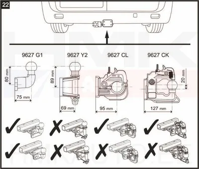 Veokonks OEM Jumpy/Expert/Scudo 07- (ilma veokuulita) - PSA  1606434180 - OE - 100% Genuine Part