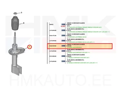 Amortisaator eesmine parem OEM Citroen Berlingo/Peugeot Partner 2008- - PSA  9684025080 - OE - 100% Genuine Part