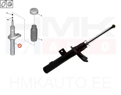 Amortisaator eesmine vasak OEM Peugeot 206 - PSA  9810797380 - OE - 100% Genuine Part