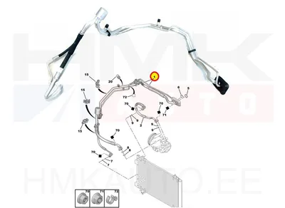 A/C torude komplekt OEM Peugeot 307 / Citroen C4 - PSA  6460QN - OE - 100% Genuine Part