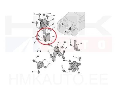 Mootori kinnituskronstein parem OEM Citroen C4 Aircross/Peugeot 4008 2,0 4B11 - PSA  1608846780 - OE - 100% Genuine Part
