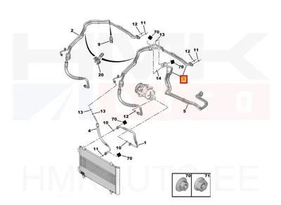 A/C torude komplekt OEM Peugeot Expert / Citroen Jumpy / Fiat Scudo 11-  (taga A/C -ga) - PSA  6477R1 - OE - 100% Genuine Part