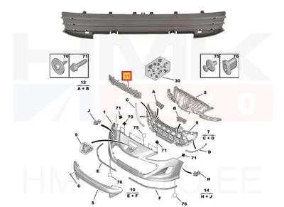 Esistange iluvõre OEM Peugeot 308 07- - PSA  7429G3 - OE - 100% Genuine Part