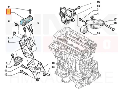 Mootoripadi parem ülemine OEM Citroen C8/Jumpy, Peugeot 406/806/807/Expert - PSA  180634 - OE - 100% Genuine Part