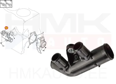 Jahutusvedeliku flants OEM Citroen/Peugeot 1.9D XU - PSA  1336G4 - OE - 100% Genuine Part