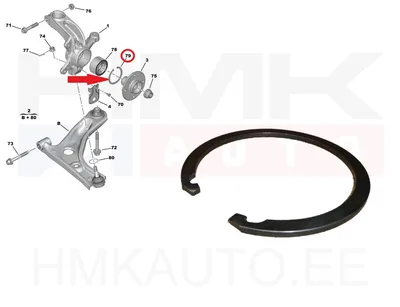Esirattalaagri stopperrõngas OEM Citroen C1 / Peugeot 108 - PSA  6822JN - OE - 100% Genuine Part