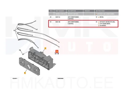 Salongisoojenduse juhtplokk OEM Berlingo/Partner 03- - PSA  6451NK - OE - 100% Genuine Part