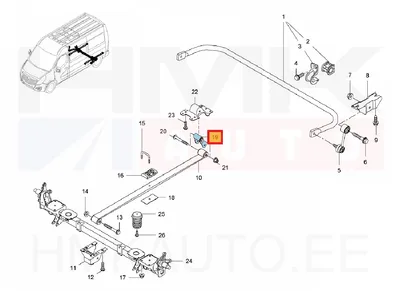 Lehtvedru tagumine kinnitus(kiige) Renault Master 2010- FWD - JAD  209002J - Prottego