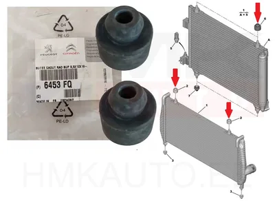 A/C radiaatori fikseerimispuks OEM Citroen/Peugeot - PSA  6453FQ - OE - 100% Genuine Part