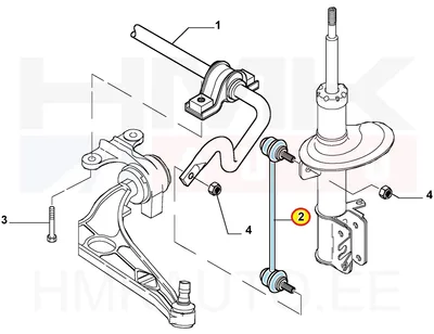 Stabilisaatori otsavarras eesmine OEM Citroen C8/Peugeot 807 - PSA  508751 - OE - 100% Genuine Part
