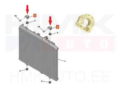 Jahutusradiaatori fikseerimispuks OEM Citroen/Peugeot - PSA  1312C5 - OE - 100% Genuine Part