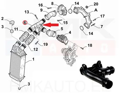 Turbo õhutoru OEM Citroen/Peugeot/Fiat 1,6HDi - PSA  9678406580 - OE - 100% Genuine Part