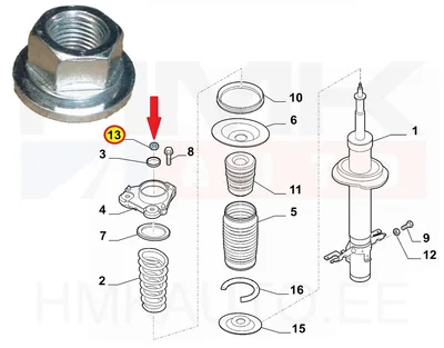 Amortisaatori kinnitusmutter OEM Jumper/Boxer/Ducato - PSA  503617 - OE - 100% Genuine Part