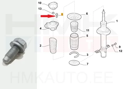 Amortisaatori padja kinnituspolt OEM Jumper/Boxer/Ducato 14- - PSA  1612736380 - OE - 100% Genuine Part