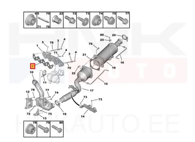 Väljalaskekollektori tihend OEM Citroen/Peugeot/Fiat 2,0HDi 16V - PSA  0349L9 - OE - 100% Genuine Part