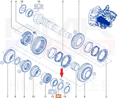 Käigukasti laagri distantsseibide komplekt OEM Renault k.kast 1.72-->2.2mm (10tk.) - REN  7701476659 - OE - 100% Genuine Part