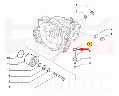 Õlikorgi tihendiseib 20mm OEM Citroen/Peugeot AT6/AM6 automaatkast - PSA  221923 - OE - 100% Genuine Part