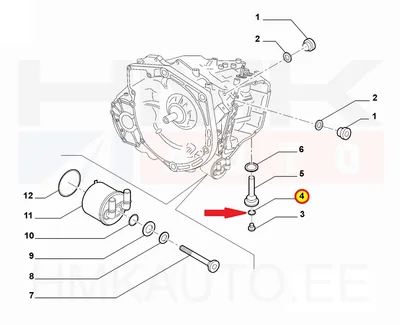 Õlikorgi tihendiseib 6,07x1,78 OEM Citroen/Peugeot AT6/AM6 automaatkast - PSA  220945 - OE - 100% Genuine Part