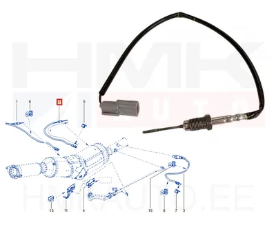 Väljalaskegaaside temperatuuri andur tagumine OEM Renault Scenic,Megane, Espace, Koleos, Talisman 1,6dCi - REN  226404086R - OE - 100% Genuine Part