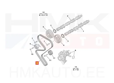 Hammasrihm OEM Peugeot/Citroen 1,8-2,2 EW7/10/12 - PSA  0816F4 - OE - 100% Genuine Part
