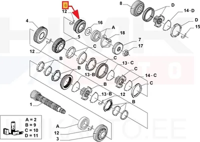 4-käigu hammasratas 37H OEM Jumper/Boxer/Ducato MLGU käigukast - PSA  233780 - OE - 100% Genuine Part