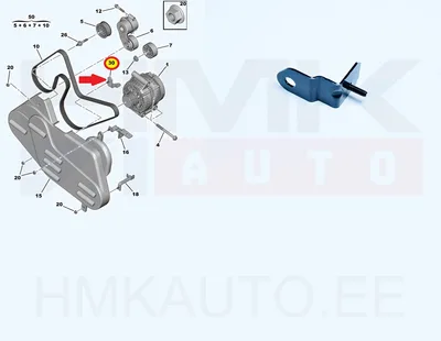 Rihmakatte kinnituskronstein OEM Jumper/Boxer 2,2HDi - PSA  1607016280 - OE - 100% Genuine Part