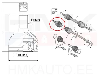 Veovõlli ots välimine Citroen C4/DS4/DS5 - Peugeot 308/3008/5008  25/39h. - EXP  C936 - Expert Line