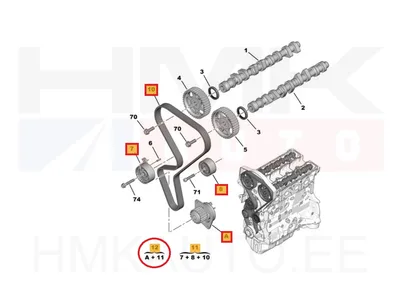 Hammasrihma komplekt koos veepumbaga OEM Citroen/Peugeot 1.6 16v -04 >>1643639780 - PSA  1610793580 - OE - 100% Genuine Part