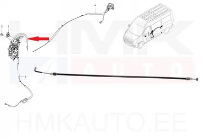 Ukselukusti tross liuguksele keskmine Renault Master 2010- - LWB 96 - Tech-France