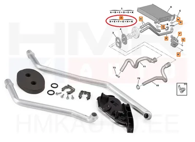Salongiradiaatori torud OEM Citroen C3 Picasso/Peugeot 308 - PSA  6448S5 - OE - 100% Genuine Part