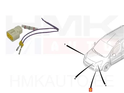 Pistik juhtmetega 2-klemmi (udutuli) OEM Citroen/Peugeot - PSA  1606247380 - OE - 100% Genuine Part