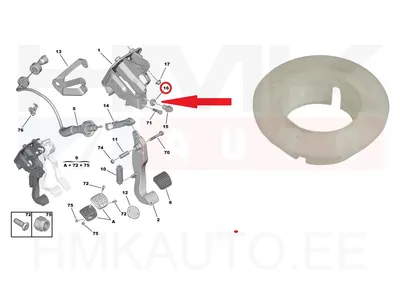 Piduritule lüliti kinnituspuks OEM Citroen/Peugeot/Fiat - PSA  453412 - OE - 100% Genuine Part