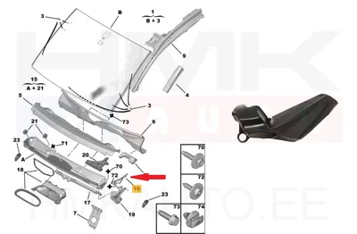 Esiklaasi aluse õhuresti ots vasak OEM Berlingo/Partner III 2008- >>16799801XT - PSA  8251EQ - OE - 100% Genuine Part