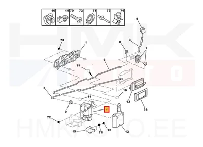 Ukselukusti tagauksele, vasak OEM Peugeot 106,405 - PSA  913734 - OE - 100% Genuine Part