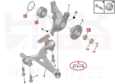 Rattalaagri komplekt eesmine OEM Citroen C8/Peugeot 807 3.0 V6 - PSA  335083 - OE - 100% Genuine Part