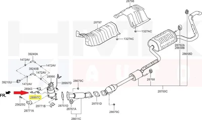 Väljalaskegaaside rõhuanduri toru OEM Hyundai/KIA 1,6CRDi 12- Euro5 - 289972A840 - OE - 100% Genuine Part