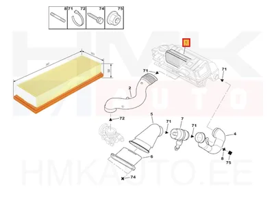 Õhufilter OEM Berlingo,Xsara/Partner,306,406 1,6/1,8 96- - PSA  144486 - OE - 100% Genuine Part