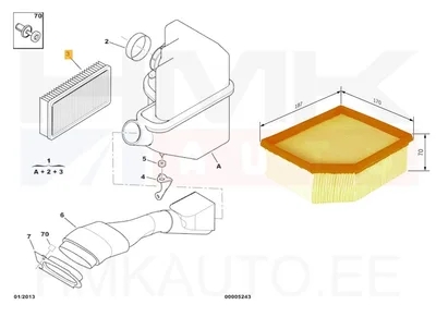Õhufilter OEM Berlingo/Partner 1,6 16V 2001- - PSA  1444SW - OE - 100% Genuine Part