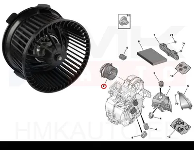 Salongiventilaator OEM Citroen Xsara Picasso / Peugeot 206 - PSA  1606357480 - OE - 100% Genuine Part