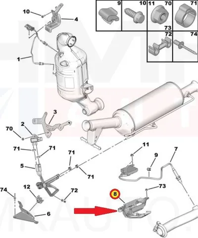 NOx anduri korpuse kate OEM Citroen Berlingo/Peugeot Partner 1,6HDI - PSA  9805369880 - OE - 100% Genuine Part