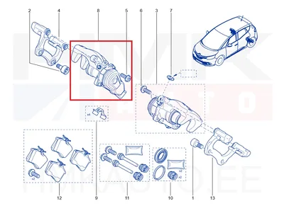 Pidurisadul tagumine parem (koos mootoriga) OEM Renault Talisman/Espace/Scenic - REN  440019919R - OE - 100% Genuine Part