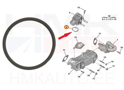 EGR klapi tihend OEM Citroen/Peugeot/Fiat/Opel 1,5BlueHDI  DV5R - PSA  9813068180 - OE - 100% Genuine Part