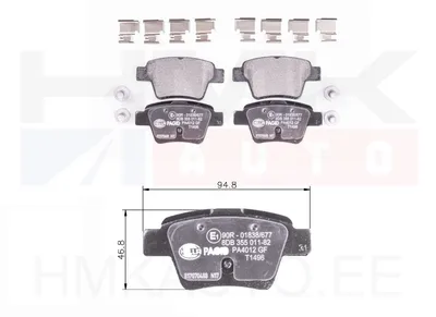 Piduriklotside komplekt tagumine Citroen C4/Peugeot 207,307 - T1496 - Hella