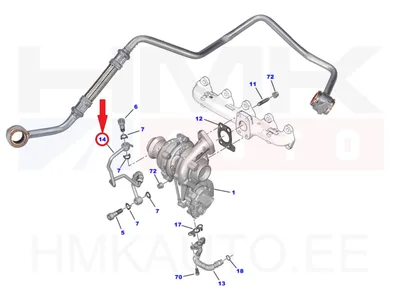 Turbo õlitustoru OEM Citroen/Peugeot 1,5 BlueHDi  DV5R 2018- - PSA  9828629180 - OE - 100% Genuine Part