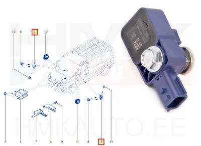 Turvapadja külgkokkupõrke andur OEM Renault Trafic III, Dacia Dokker/Duster - REN  988304337R - OE - 100% Genuine Part