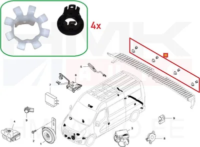 Tagumiste parkimisandurite kinnituskomplekt OEM Renault Master III -2019 (ilma astmelauata stange) - REN  263895126R - OE - 100% Genuine Part