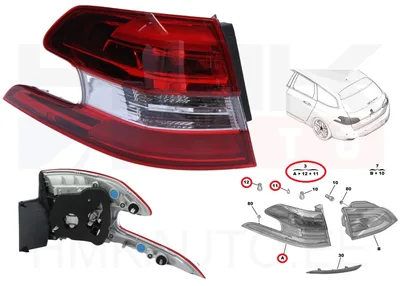 Tagatuli vasak Peugeot 308SW 2014- - VAL-045372 - Valeo