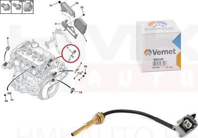Jahutusvedeliku temperatuuri andur Jumper/Boxer/Ducato 2,2HDI 2006-  Euro4 - WS3149 - Vernet