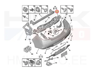Tagastange löögileevendi OEM Peugeot 508 - PSA  7422W0 - OE - 100% Genuine Part
